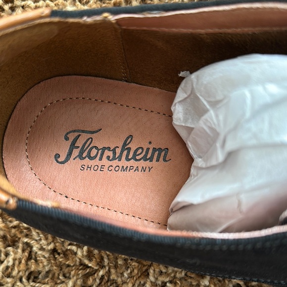 Florsheim Black and Tan Oxfords Size 10.5 M. NEW IN BOX